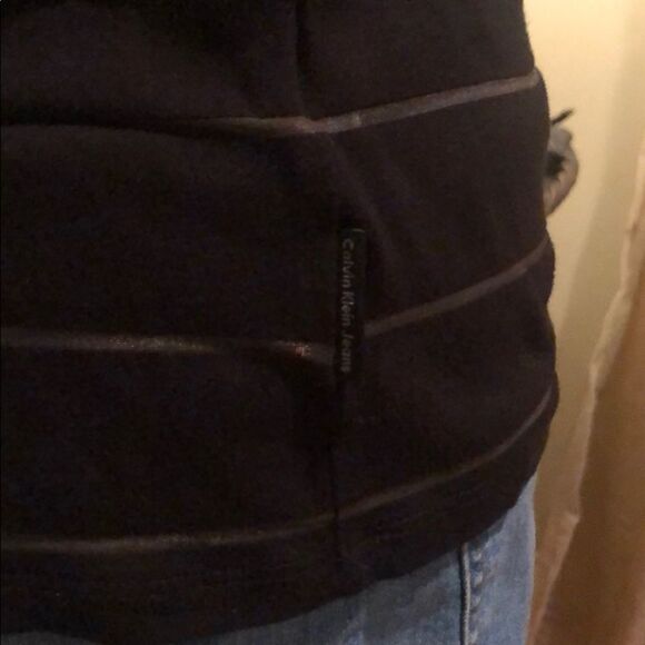 Calvin Klein Sheer Stripe Top - Picture 4 of 6